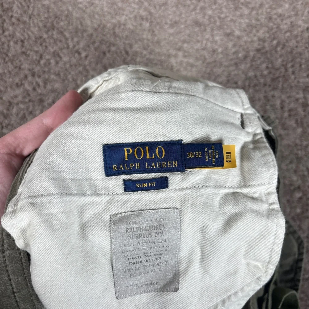 Polo Ralph Lauren Surplus Div Slim Fit Cargo Pants Olive Green Mens 38x32
